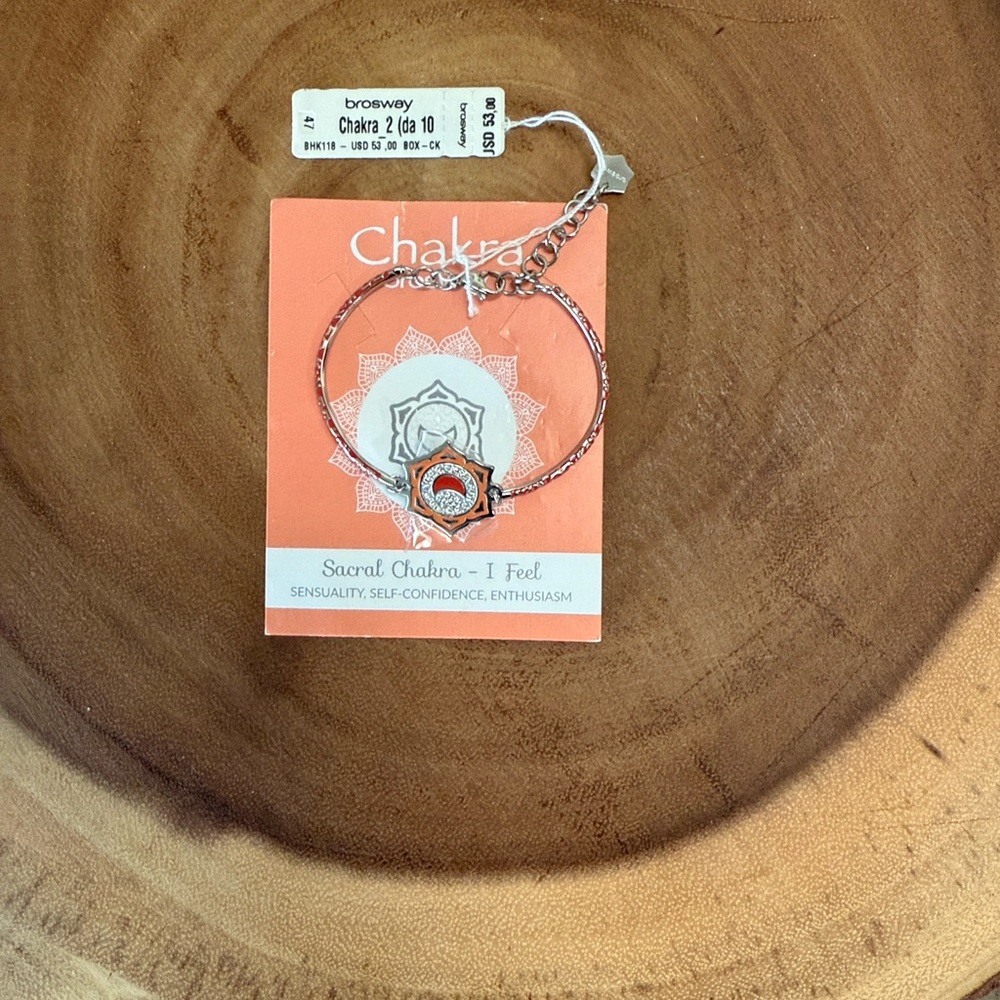 Women's Silver and Orange Bracelet - Picture 5 of 6